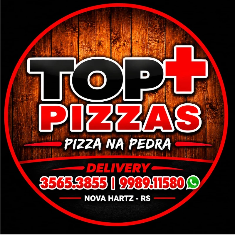 Logo de TOP + PIZZAS / Nova Hartz
